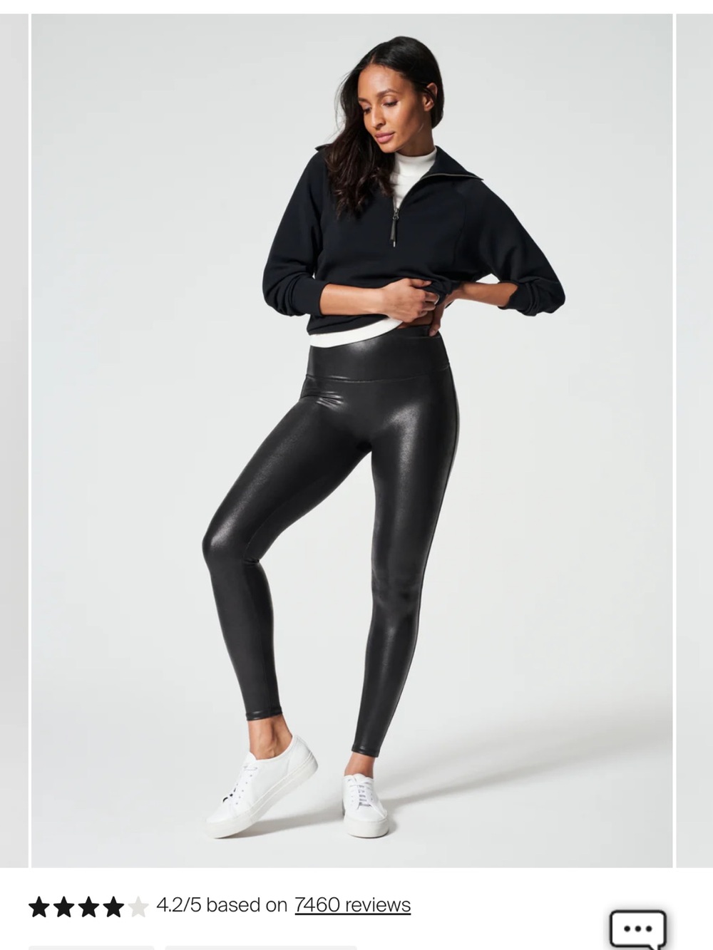 SPANX Black High-Waist Shimmer Leggings